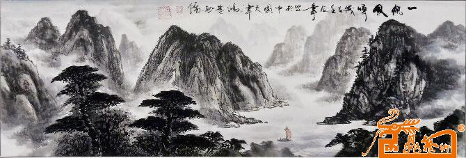 中国著名书画大师宁汉青-作品595-国画山水